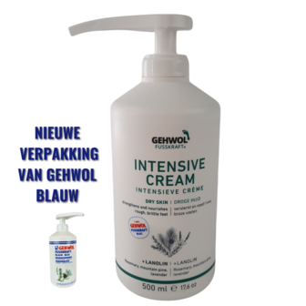 Gehwol Voetencr&egrave;me Intensive (Blauw) navulling 500 ml met pompje