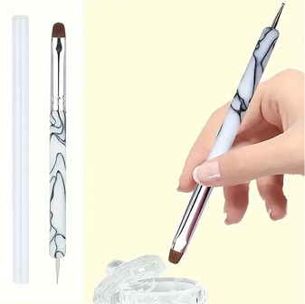 Gel penseel/dottingtool white marble