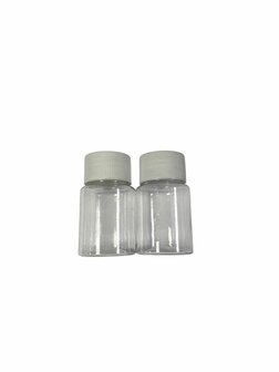 Potje 30 ml transparant - witte dop - 2 stuks