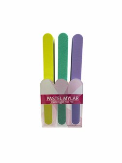 Pastel Mylar Display - 36 stuks - 3 stappen nagelvijlen - 100 gritt, 180 gritt, 240 gritt