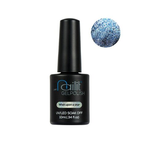 Nailit holografische topcoat: Wish upon a star (blauw)