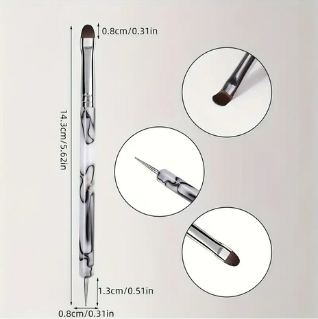 Gel penseel/dottingtool white marble